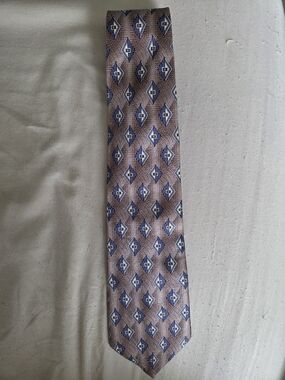 Picpne Classic Geo-Pattern Men's Tie in Brown and Blue